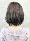=外ハネボブゆるふわパーマボブ大人ボブ顎ラインボブ30代40代