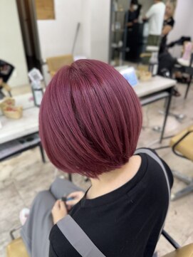 アジールヘア 所沢プロペ通り店(agir hair) 大人可愛い◎ピンクラベンダー!透明感カラー×ショートボブ所沢