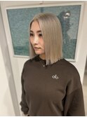 ボブ切りっぱなしボブハイトーンブリーチ 外苑前　表参道