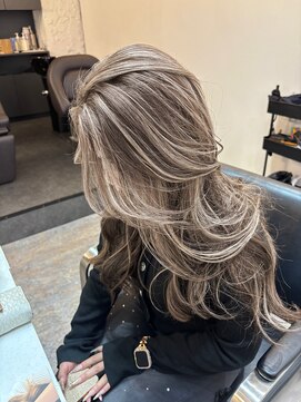 ブレンド 渋谷(BLend) ハイライトカラーくびれヘアアプリコットオレンジ
