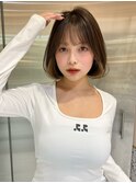 韓国風ボブタンバルモリインナーカラーワンカールボブ仙台