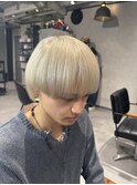 ブリーチ2回ホワイトブロンド、ホワイトミルクティベージュ
