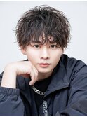 ソフトツイストパーマラウンドマッシュナチュラル縦落ち
