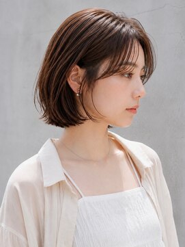 トリッカ シブヤ(TRICCA SHIBUYA) 切りっぱなしボブ/外ハネボブ/ナチュラルブラウン
