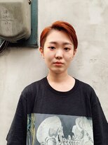 モロコ 神保町 九段下店(moloco)&nbsp;オレンジカラーブリーチ2ブロックショート【神保町/九段下】