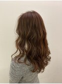 艶髪透明感　波巻ピンクブラウン