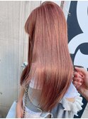 艶髪☆ピンクアッシュベージュ/wカラー/艶々ロング/韓国風カラー