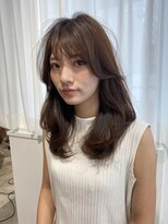 アンス 大阪梅田(ANs.)&nbsp;20代30代40代ロングウルフインナーカラーオリーブグレージュ