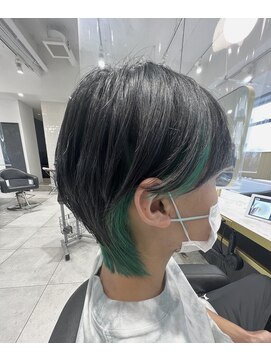 アース 春日部店(HAIR&MAKE EARTH) グリーンインナーカラー
