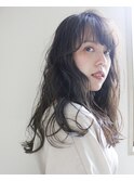 髪質改善パーマ/アッシュグレー/ロング