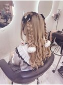 ハーフツインあみたらし/梅田ヘアセット