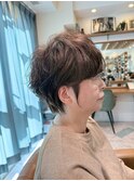 前髪カタログアンブレラカラーこなれミディウェーブパーマ大宮