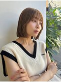 Say.黒髪ボブルフネビージュ小顔ワンレン切りっぱなしボブ表参道