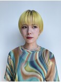 さっぱりイエローのショートボブ