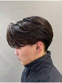 メンズセンターパートニュアンスパーマメンズパーマ
