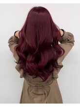 巻いても可愛い色、ダメージレスで実現する透明感[ブリーチ/ブリーチなしダブルカラー/カラー/学割U24