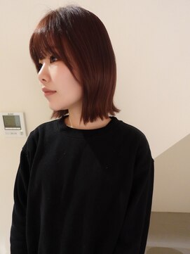 メゾンシアー(Maison Sheer) 切りっぱなしボブ/ピンクベージュ