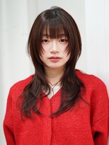 アルバム 池袋(ALBUM)&nbsp;ロング顔周りレイヤー前髪カット韓国ヘア_F21484