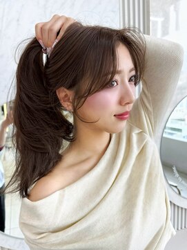 ミリバイアフロート(MIRI by AFLOAT) 【島田佑】ミディアムレイヤーカットグレージュ顔周りカット