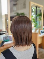 アン アオヤマ(Ann AOYAMA)&nbsp;切りっぱなしBOB/透明感カラー/ベージュブラウン