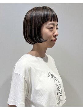 ファヴォリ(favori) 【favori 自由が丘】黒髪ハイライトボブ