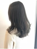 Say.ロングレイヤーダークブラウンアッシュイメチェン前髪２０代