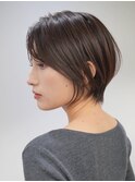 表参道白髪ぼかしハイライトウルフショートヘアグレージュ40代