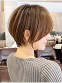ショートボブ髪型30代40代50代前髪あり前髪無し面長丸顔【西村ss
