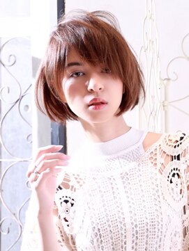 髪質改善と縮毛矯正の専門店 サンティエ(scintiller) 頭が小さく見える!丸みのあるストレートボブ弱酸性縮毛矯正☆