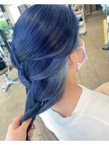 ソワンドゥブレス 瓜破店(soin de brace)&nbsp;blue-black× light blue  インナーカラー