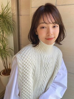 エレノア トーキョー 恵比寿(ELEANOAH TOKYO)の写真/≪ご新規様カット前髪デジタルパーマ（エレパ-）¥8350≫パーマで動きをだすことでもっと可愛くなれる♪