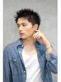 ボックスショートツイスパ スパイキーアップバング刈り上げ