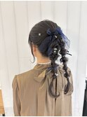 Ryoツインアレンジ編み込み編み下ろしお呼ばれヘア結婚式