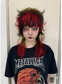 レイヤーカットマレットヘアケアブリーチデザインカラーウルフ