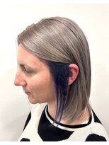 エムタニグチイプセ(M.TANIGUCHI ipse)&nbsp;ボブ×ホワイトグレージュ×インナーブルー