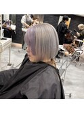 淡色ホワイトグレー◎艶感ボブで垢抜けヘア