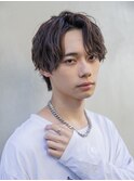 小久保styleフェザーパーマフェザーショートグレーエンドカラー