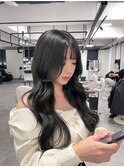 韓国風ゆる巻き　オリーブグレージュ