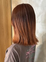 キリ 逗子(kiri)&nbsp;逗子葉山オレンジグラデーション脱ブリーチエンドカラー前髪k56