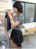 レトロウエーブパーマ黒髪ショートボブウェーブパーマ立川