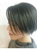 前下がりボブ×ダークブルージュ