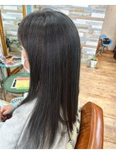 ハウオリ ヘアーワークス(Hauoli hair works) 柔らかツヤツヤ透明感カラー×インディゴネイビー