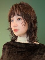 トレス(TRESS)&nbsp;ミディアム　顔まわりカット　レイヤー　パーマ　ウルフ　原宿