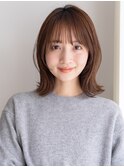 レイヤーカット/卵型/外ハネボブ/前髪デジタルパーマ
