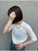 切りっぱなしボブ/ダークブラウン