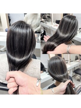 ブレンド 渋谷(BLend) マチルダボブ前髪ハイライトグレージュ