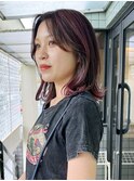 伸ばしかけボブ　裾カラー　京都美容室　進詩織