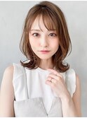 大人可愛い艶感デジタルパーマ前髪レイヤーカット#241f0503