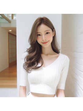 ヘアーズ ベリー 高槻店(hairs BERRY) ★ブリーチなし小顔ロングレイヤーカットハッシュカットベージュ