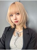 ハイトーンブリーチミディアムボブショート_F20847
